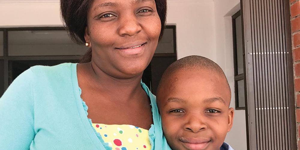 Lethabo Masienyne, 8, with his mother, Gomolemo Masienyne, 38