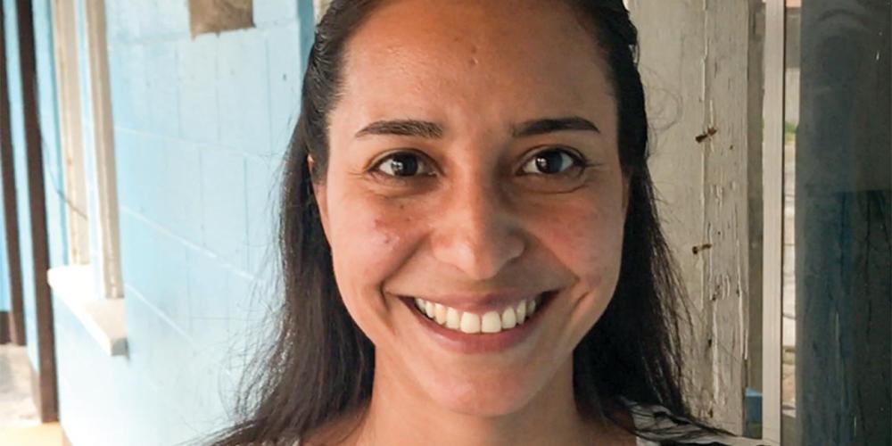 Nerly Macias Figueroa, 32, pictured on the ground floor of the Ebeye school, wanted to be a missionary since she was 17. But her plans seemed to keep falling through. (Andrew McChesney / Adventist Mission)