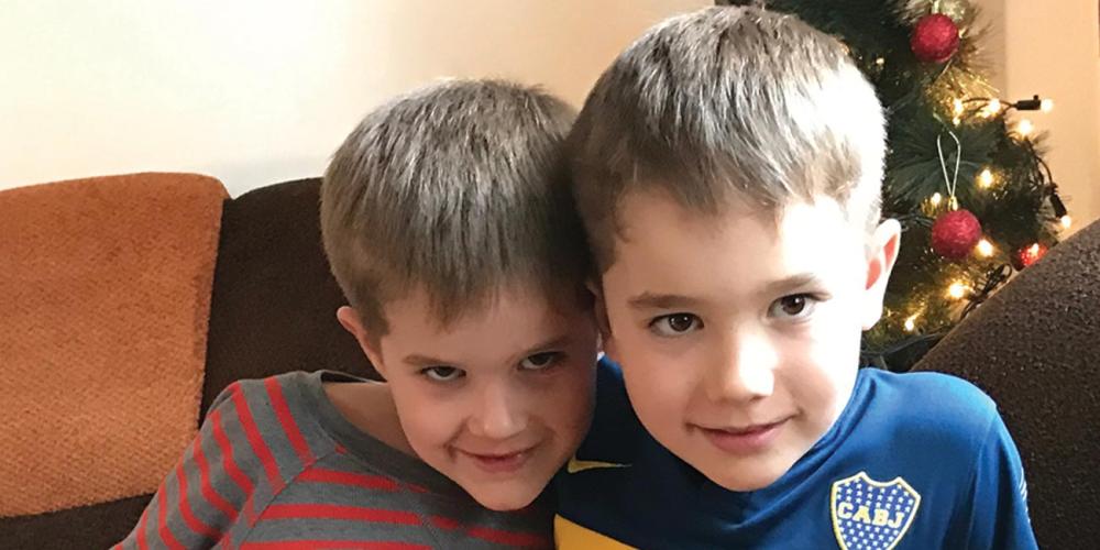 Thomas Müller, 6, left, and his brother, Lukas, 7, right, are always looking for ways to raise money for the school in Kyrgyzstan. (Andrew McChesney / Adventist Mission)