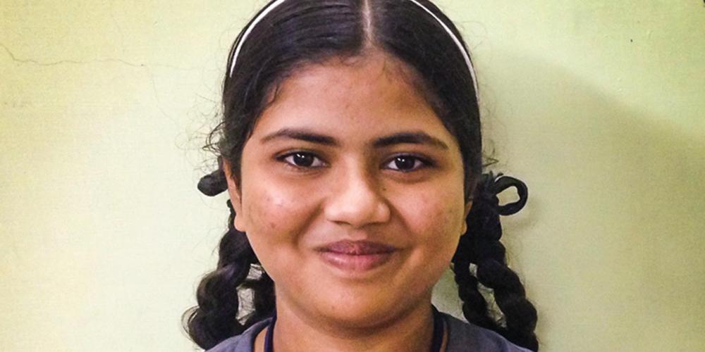 Sneha is a 14-year-old student at James Memorial Higher Secondary School in southern India. (Andrew McChesney / Adventist Mission)